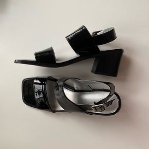 Urban Outfitters square toe strapped heel